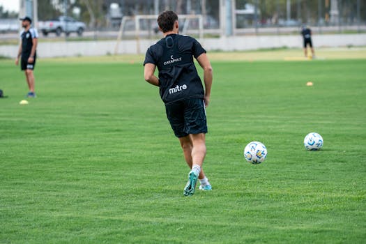 soccer player practicing clean play