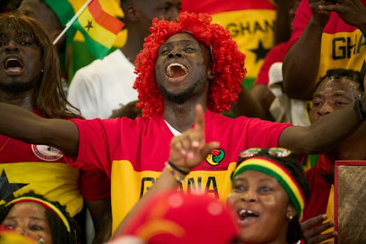 Excited fans cheering at a local soccer match