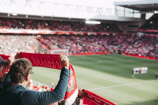 soccer match with fans cheering