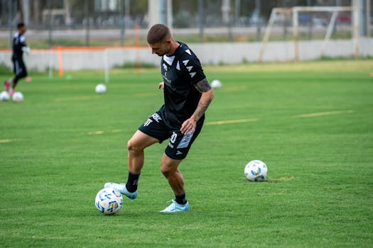 soccer player performing cooldown stretches