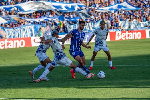 strong soccer player in action