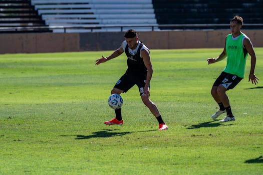 soccer players training