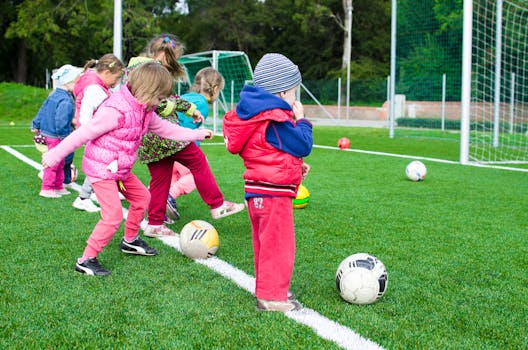 youth soccer game in action