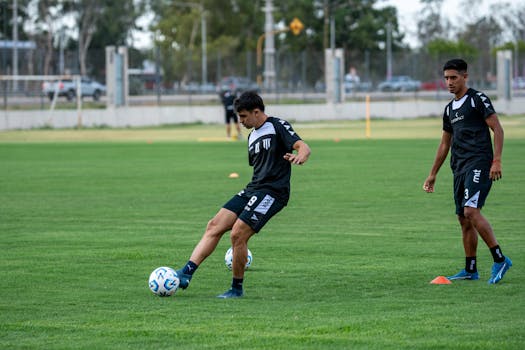 team practicing soccer drills