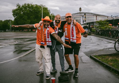 soccer fans cheering