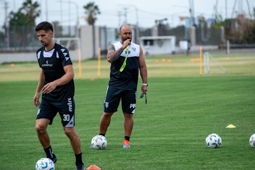 Soccer player executing a strategic play