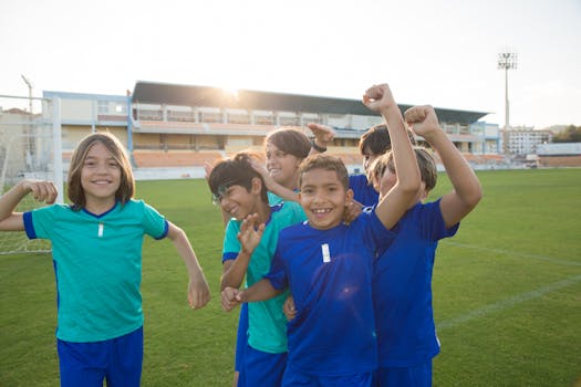 players celebrating a goal from a corner kick