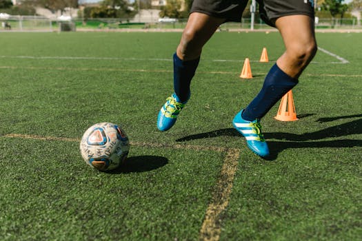 soccer player practicing drills