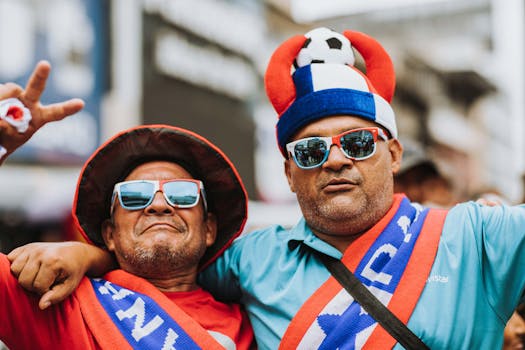 excited soccer fans cheering