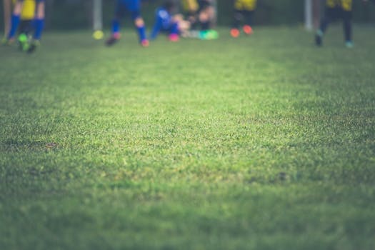 youth soccer match in action