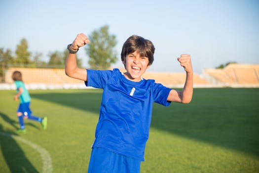 excited soccer players celebrating