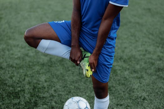 soccer players stretching