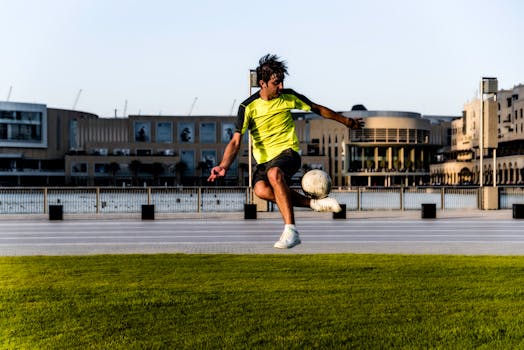 soccer players practicing corner kicks